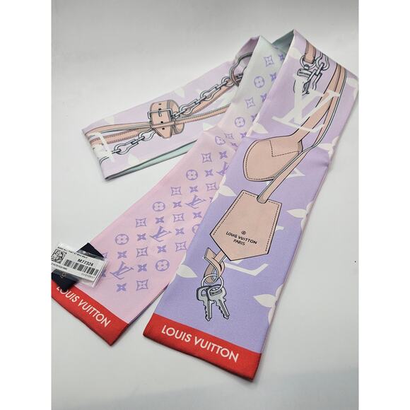 Louis Vuitton pink, purple LV Monogram Silk Bandeau - Picture 9 of 10